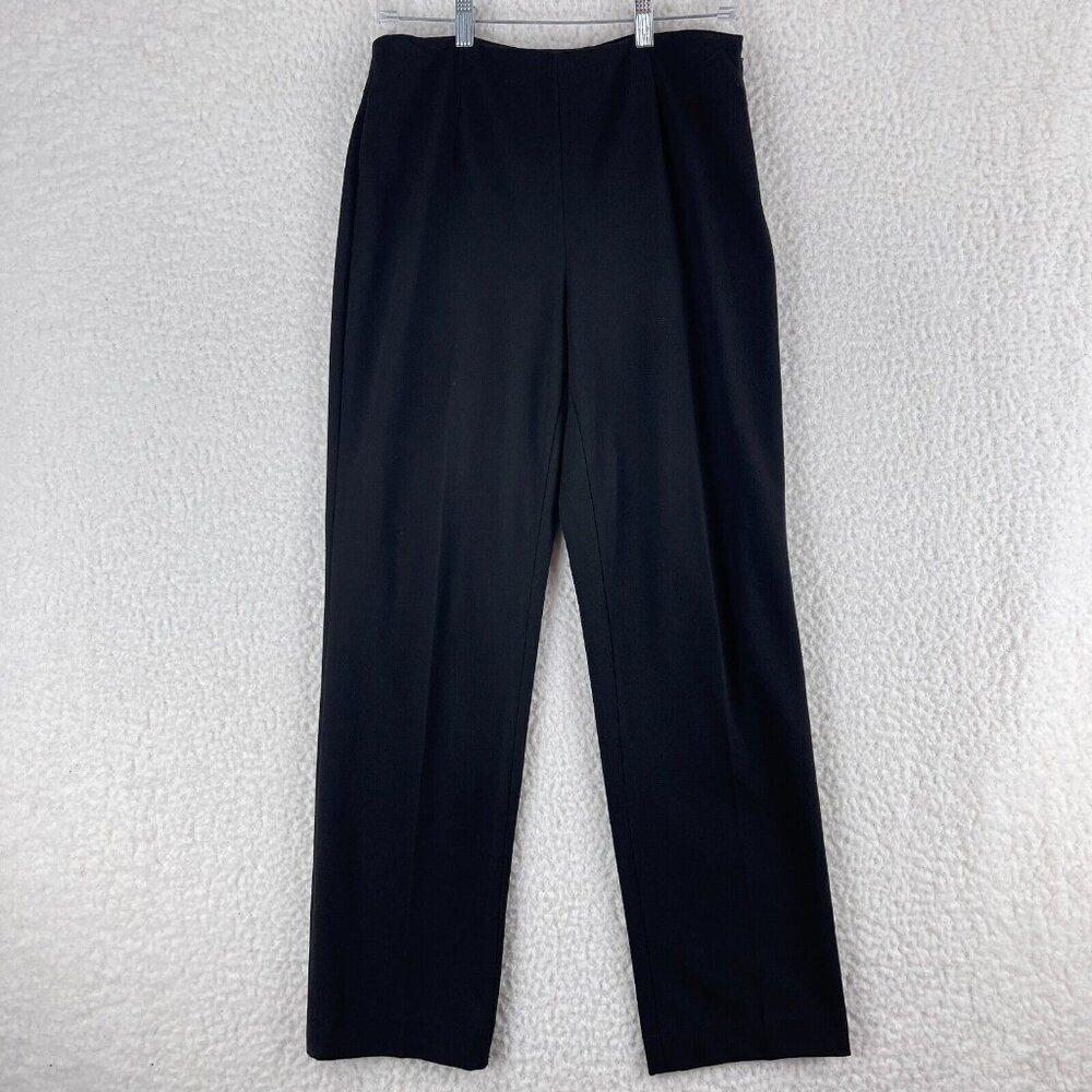 Saks Fifth Avenue Black Straight Leg‎ Dress Pants Womens Flat Front Size 6